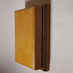 Vintage Wood Box with Red Lined Material Curved Edges